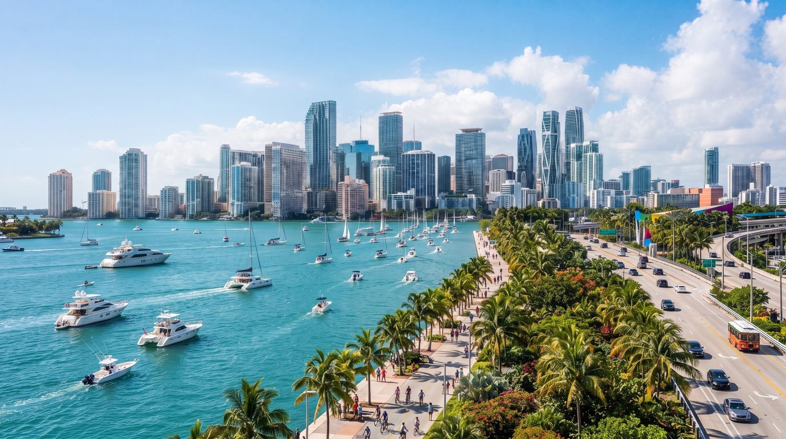 Miami skyline over Biscayne Bay